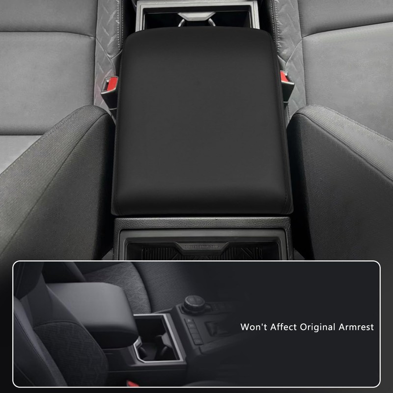 Treesiche Center Console Armrest Cover with Nappa Leather Compatible with