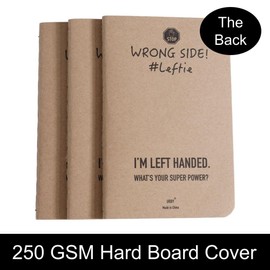 Urby Left Handed Notebooks Field Pocket Note Size, 5.5'' X 3.5'', The Lefty Stuff Series, 80GSM w. Paperback Cover, 72 Pages. 3pk of college ruled Pocket Book