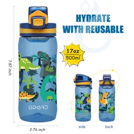 Opard 500 ml Children's Drinking Bottle, with Leak-Proof Flip-Top Lid, Reusable BPA-Free Tritan for School and Travel