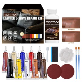 ROFPM Leather Repair Kit, Vinyl Reapir Kit for Furniture, Couch, Sofa, Jacket, Car Seats, Purse, Chair, Car Interiors and Handbag