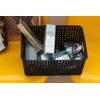 Eslite Plastic Storage Baskets for Organizing,11.42"X9"X4.7",Pack of 4 (Black)
