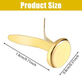 100 Pieces Paper Fasteners Brads, Ymapinc Round Metal Paper Brass Fasteners Brads for Paper Crafts Decorative Scrapbooking Making DIY Supplies, 8 x 18mm (Golden)