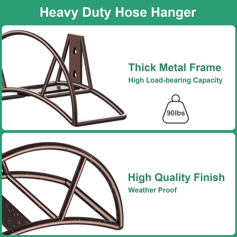 TomCare Garden Hose Holder Heavy Duty Water Hose Holder Wall