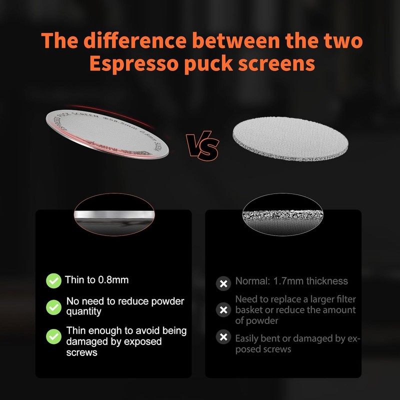 MHW-3BOMBER 58.5mm Espresso Puck Screen with Round Hole Metal Espresso