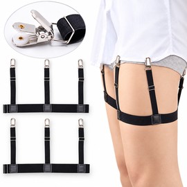 Adjustable Shirt Stays for Men – Elastic Shirt Tuckers with Secure Clips for a Neat, Tucked-In Look at Work and Formal Events