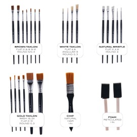 Hello, Artist! 25 Piece Craft Brush Value Pack, Suitable for All Creatives, for Use with Acrylic, Watercolor, Tempera, Gouache, and More