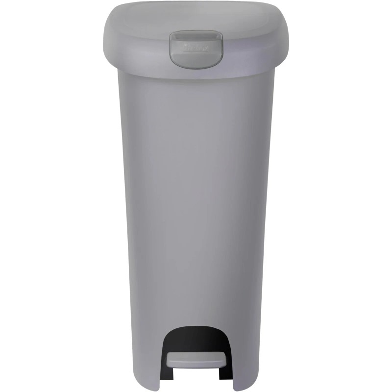 Hefty 12 Gallon Trash Can, Plastic Slim Lockable Step On