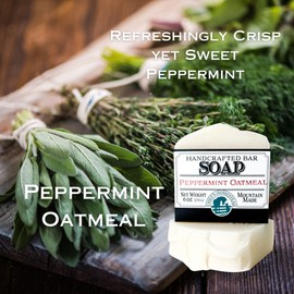 Emily's Homestead Natural Bar Soap, Peppermint Oatmeal, Exfoliating, 1 Bar