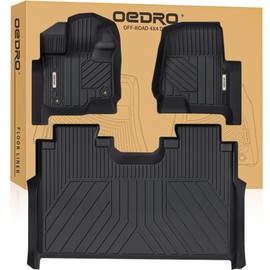 OEDRO Upgraded Floor Mats Fit for 2015-2025 Ford F-150/ F150 Lightning SuperCrew Cab(Not Fit Rear Seat with Under-Seat Fold Flat Storage), All-Weather TPE Floor Liner, Black