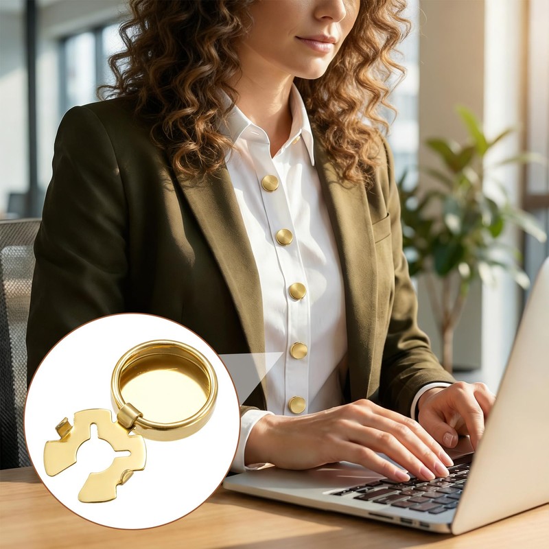 STSTR 11PCS Gold Button Covers for Women, Blank Cuff Links