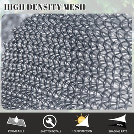 Cool Area Sun Shade Sail 16'x20' Rectangle Shade Canopy Outdoor Shade Cover for Patio Backyard Deck Garden, Light Grey