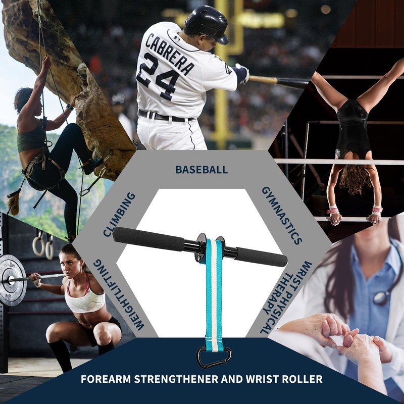 Wrist Forearm Roller Strengthener Exerciser：Forearm Blaster Forearm Roller Grip Strength
