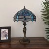 Enjoy Decor Lamps Tiffany Style Table Lamp Blue Stained Glass