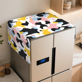 AOHMPT Refrigerator Top Cover with Storage Pockets,Non-Slip Dust-Proof Universal Cover for Washing Machine & Fridge Top,Durable Fabric 21.6"x51"