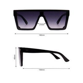 FOURCHEN Square Oversized Sunglasses for Women Men Fashion Flat Top Big Frame Shades (grey lens)