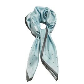 Big Square 70cm x 70cm Ladies Womans Faux Silk Head Neck Warmer Scarf - Turquoise Blue Stars