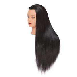 Hairginkgo Mannequin Head 26"-28" Super Long Synthetic Fiber Hair Manikin Head Styling Hairdresser Training Head Cosmetology Doll Head for Cutting Braiding with Clamp False hair Toupees