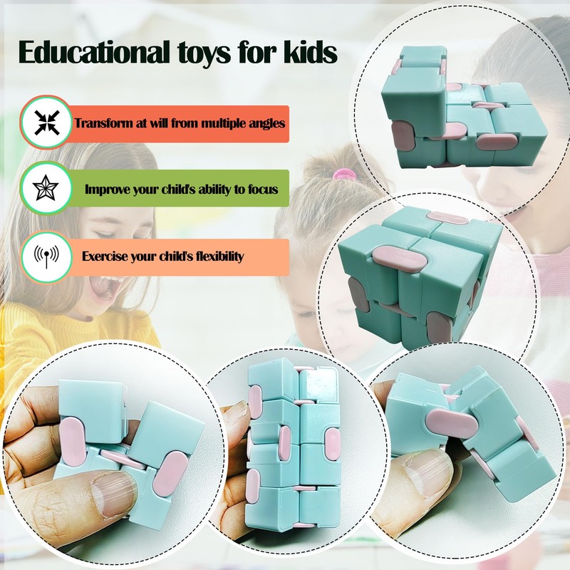 4 Pack Stress Relief and Anxiety Relief Fidget Toys,Infinity Cube,Marble