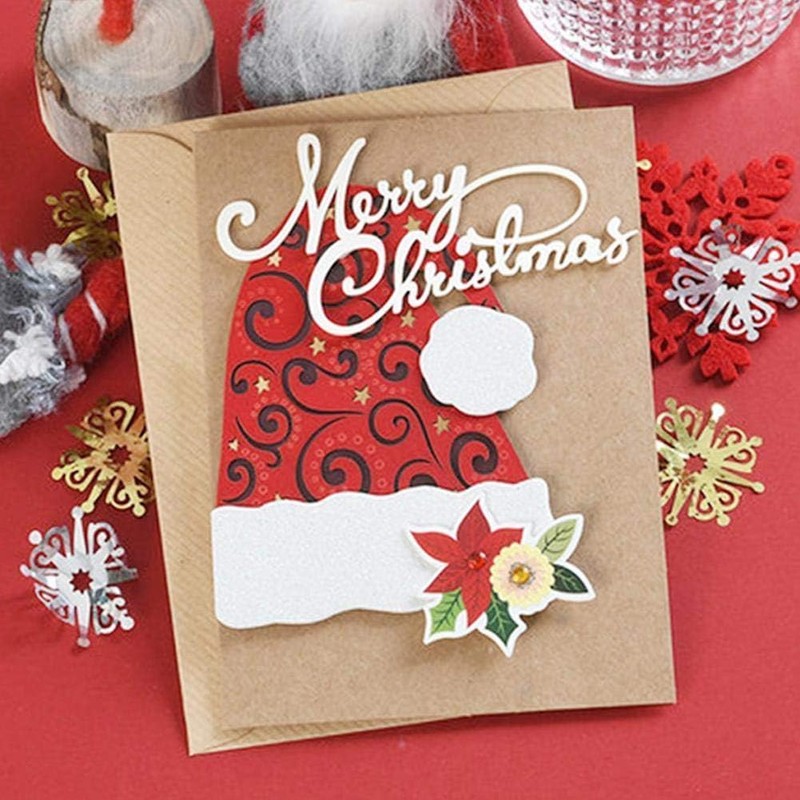 Christmas Cutting Dies Merry Christmas Metal Die Cuts Template Xmas