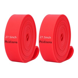 Phidinova Bike Rim Tape for Tire Inner Tube Protection Pad TPU Anti Puncture Rim Bike Liner Multiple Sizes for 24'' to 29'' and 700C Wheels (Red 27.5 inches 2 PCS)
