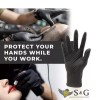 S&G Black Nitrile Gloves Latex Powder Free 5 Mil 200pcs