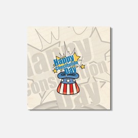 Unbranded Happy Constitution Day USA Hat 4'' X 4'' Square Wooden Coaster