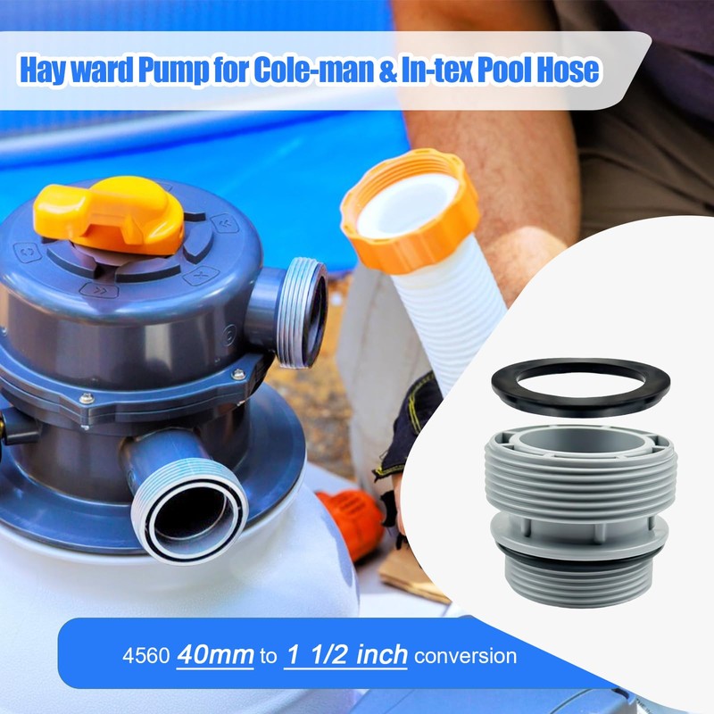 4Pack 4560 Pool Hose Conversion Adapters Kit, 40mm to 1