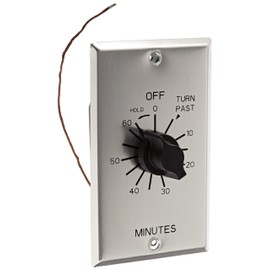 C Series Commercial Style Sringwound Auto Off in-Wall Time Switch with Hold, 60 Minute Timer Length, SPST Switch Type