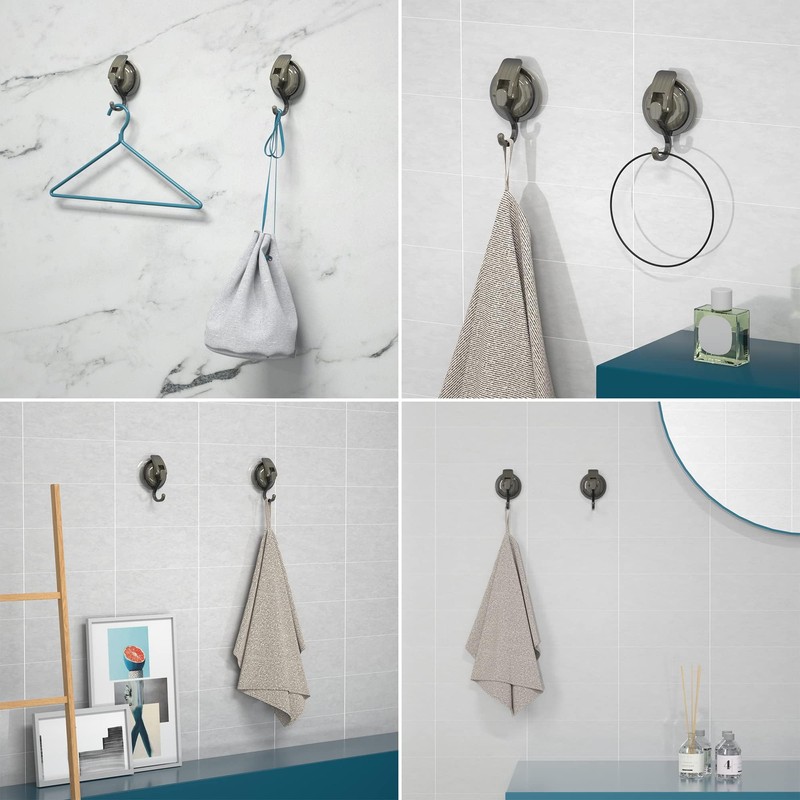 SOCONT Heavy Duty Vacuum Suction Cup Hooks, Green Bronze Plated