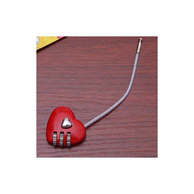 Mini Love Heart Lock,Red Heart Padlock, Mini Code Lock, Wire