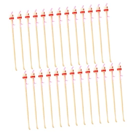 Mikinona 100Pcs Bamboo Ear Wax Removal Tools Natural Handcrafted Ear Cleaning Spoons Random Color