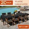 Xnluothsk 20 Pack Black Rectangle Plastic Tablecloth, 54"x 108" Disposable