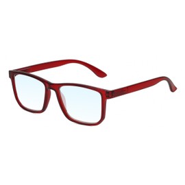 Calabria R861 Blue Light Reading Glasses +1.00 Red Crystal Men Women Trendy Eyeglasses Work Gaming Computer Readers w/Case