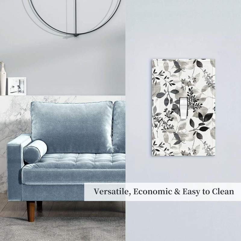 Ujkrvesj White Gray Grey Eucalyptus Leaf 1 Gang Single Toggle