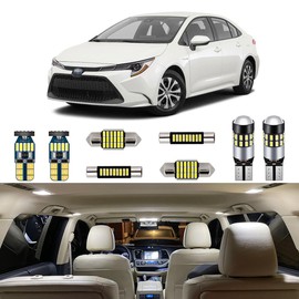AUTOGINE 6 Piece White LED Interior Lights Kit for Toyota Corolla 2003-2011 2012 2013 2014 2015 2016 2017 2018 2019 2020 2021 2022 Super Bright 6000K Interior LED Light Bulbs Package + Install Tool