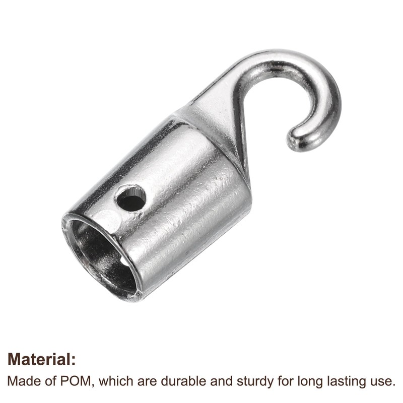 sourcing map 4Pcs Silver Window Tilt Rod Hooks Tip, Alloy