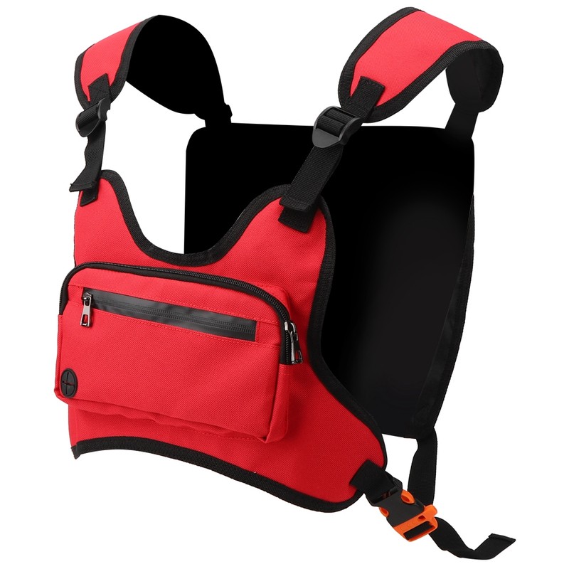 Multi Functional Outdoor Sports Running Chest Bag Adjustable Red Vest