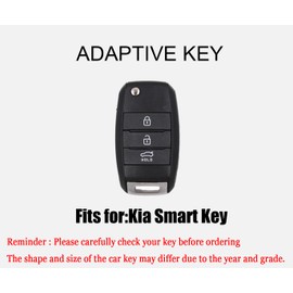 HIBEYO Folding 3 Button for Kia Key Fob Cover TPU Key Case for Kia Sorento Sportage Rio Soul Forte Optima Carens Picanto Smart Key Holder Car Accessories with Keychains-Bow Key Chain(White)