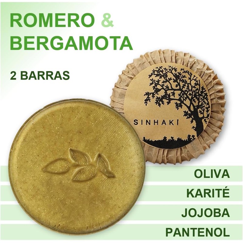 Kit de 2 Shampoos Sólidos de Romero y Bergamota, 100gr