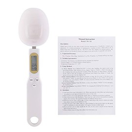 Electronic Measuring Spoon Adjustable Digital Spoon Scale Weigh Up 1-500g Digital Kitchen Spoons Large LCD Display Measurements Ounces Grams Karats High Precision Electronic Spoon Scale