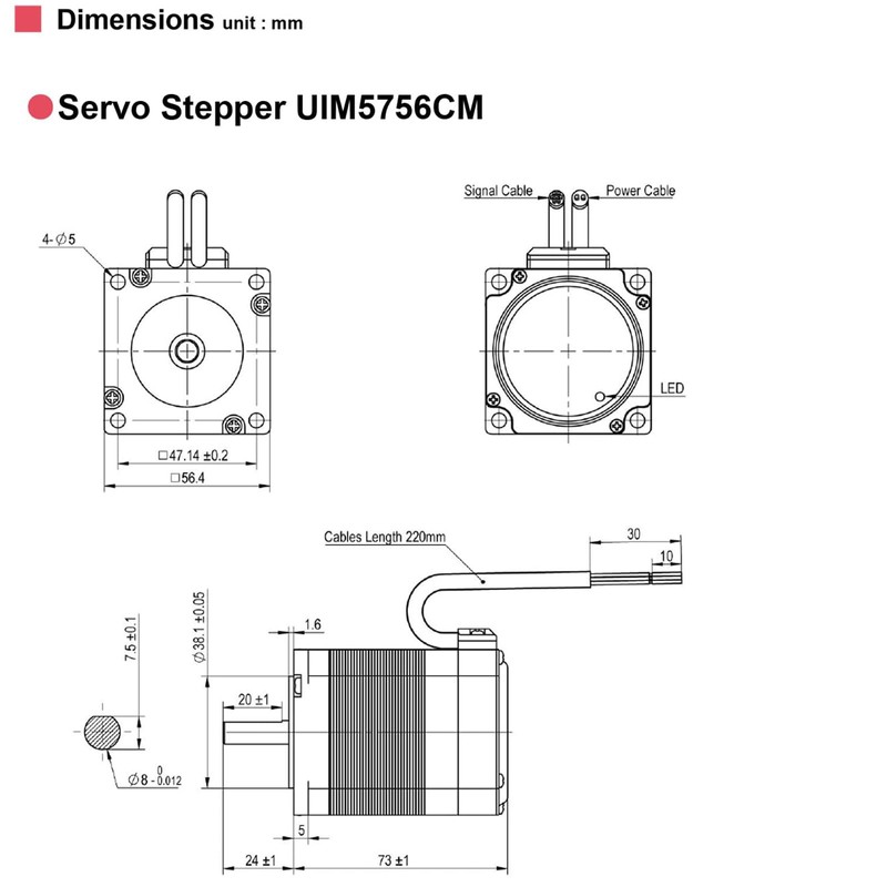 UIROBOT Nema 23 57mm Stepper Motor, Integrated Servo System Smart