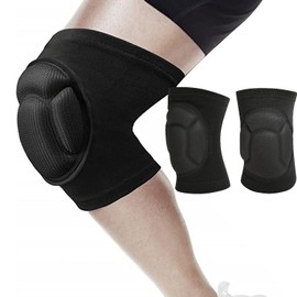 YYaaloa Knee Pads for Women, Soft Dance Knee Pads Wrestling Knee Pads Volleyball, Dancing, Football, Yoga, Basketball, and Skating Work Flexible Elastic Knee Support (Black 02, Medium)