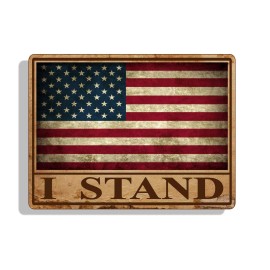 Reel sticky Rustic I Stand USA American Flag Sticker Cup Car Laptop Window Bumper Decal