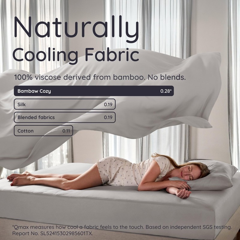 Bambaw 100% Viscose Derived from Bamboo Fitted Sheet Queen Size,
