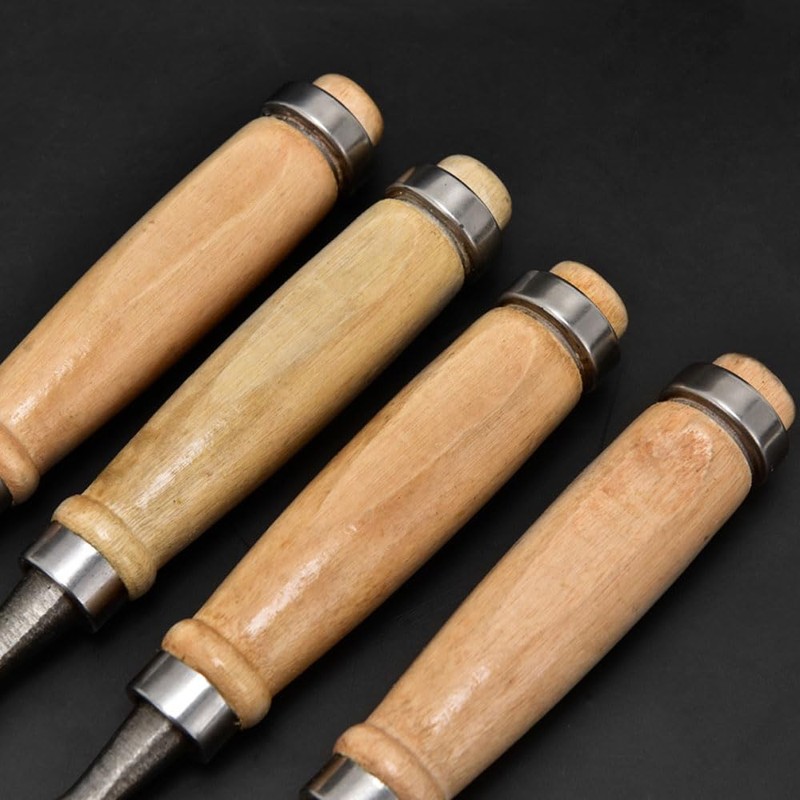 Set of 4 Chisel Tool Chisel for Carpentry 0.27/0.7/0.71/0.9 inches