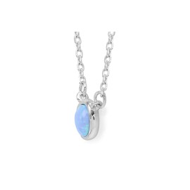 AFFY 14k White Gold Over Sterling Silver Round Synthetic Opal Necklace|Synthetic Opal Necklaces for Women