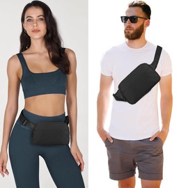 Belt Bag Women's Bum Bag Fashion Waist Bag Women's Purse Oval Bags Shoulder Bag Mini Belt Bag for Travel Hiking and All Outdoor Activities, Black Fashionable Fanny Pack, belt bag