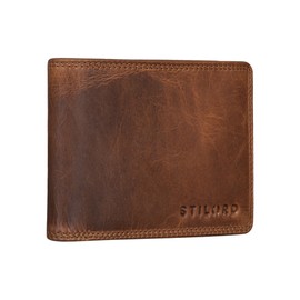 STILORD 'Kirk' Leather Wallet Men's RFID Wallet with Many Card Slots and ID Compartment Slim Wallet Vintage Leather, Kara - Cognac, S, coin purse