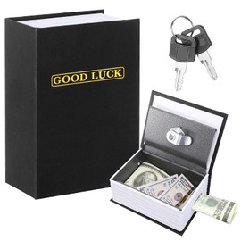 Havawish Metal Box Portable Winners Bank Casino Cash Box with Keys Good Luck Casino Player Safe Bank Wallet Book Safe for Cash Saving Go Home Money Gifts