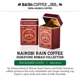 Bacha Coffee | Nairobi Rain Fine Blended Signature Nomad Collection, 100% Arabica Whole Beans, Medium Dark Roast, 250g